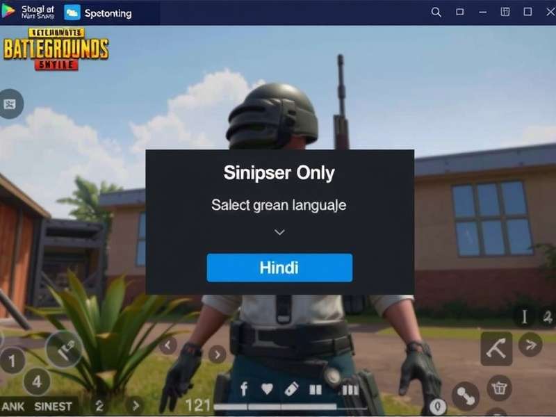 PUBG Mobile Sniper Only language selection screen with Hindi option